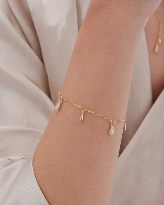 Pulsera Lux gota con circonita blanca en Plata