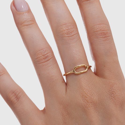 Anillo ajustable Frame eslabón en Plata
