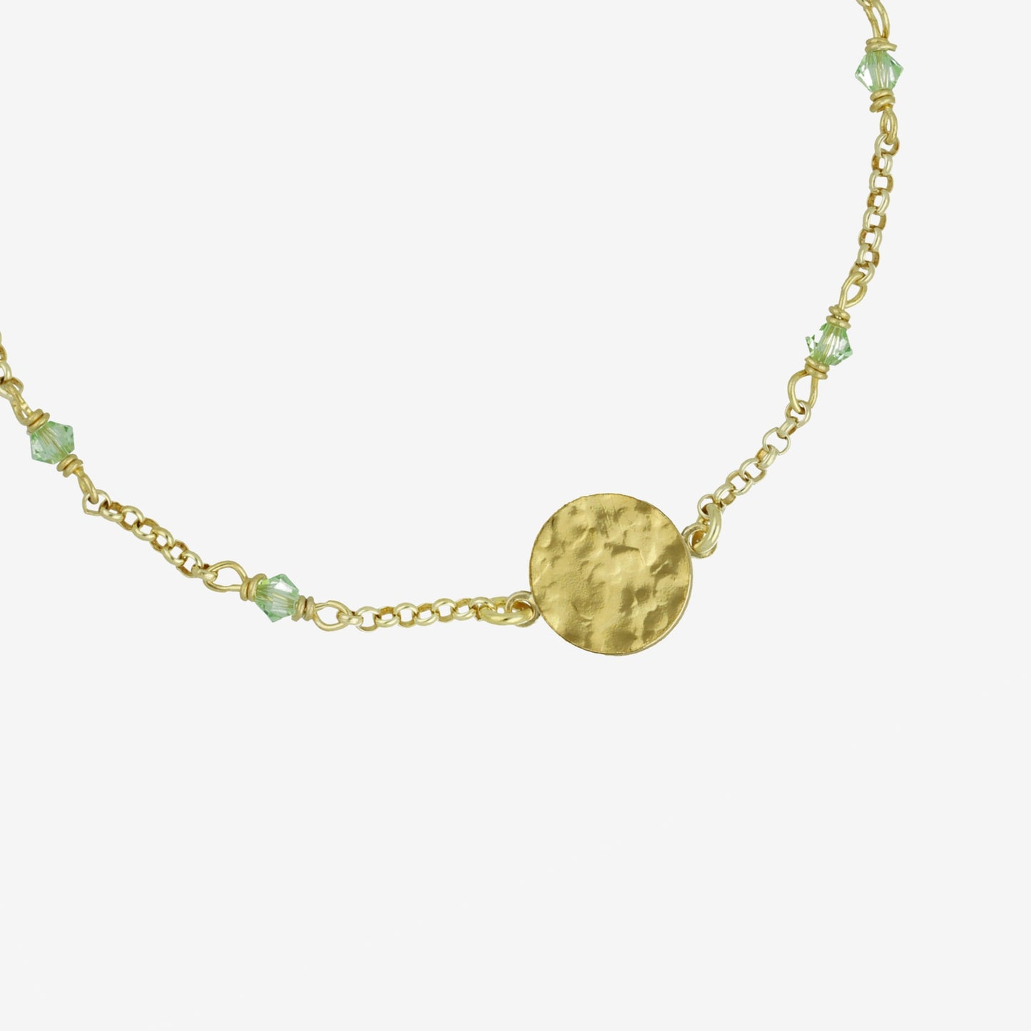 Pulsera Anya textura rectángulo cristal en Plata baño Oro