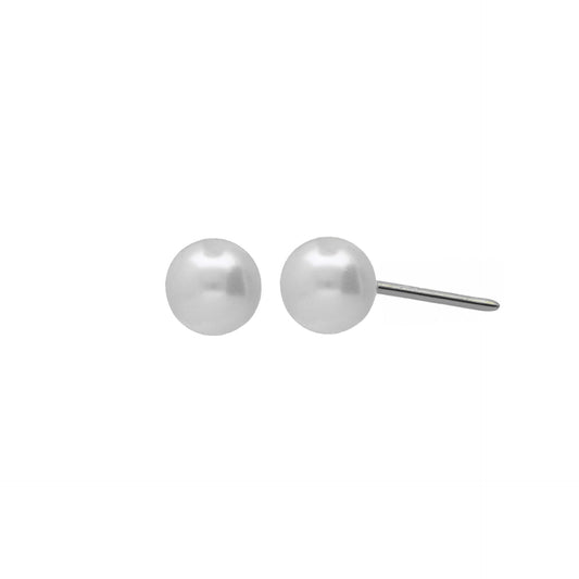 Pendientes botón Aurore 6mm perla en Plata