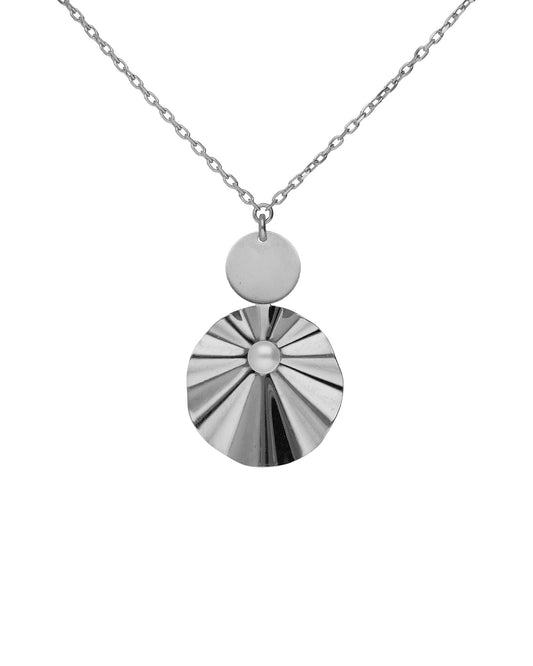Collar corto círculo Alpina con perla en Plata