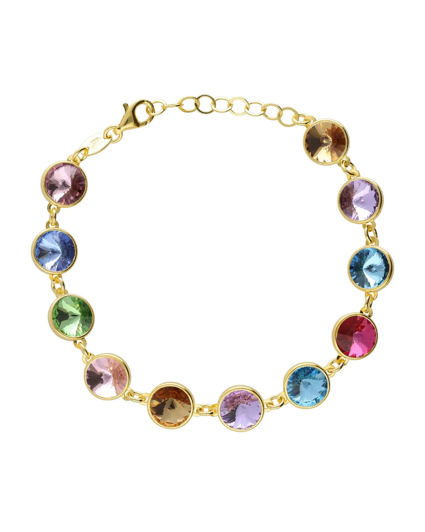 Pulsera Basic círculo 9mm cristal en Plata baño Oro