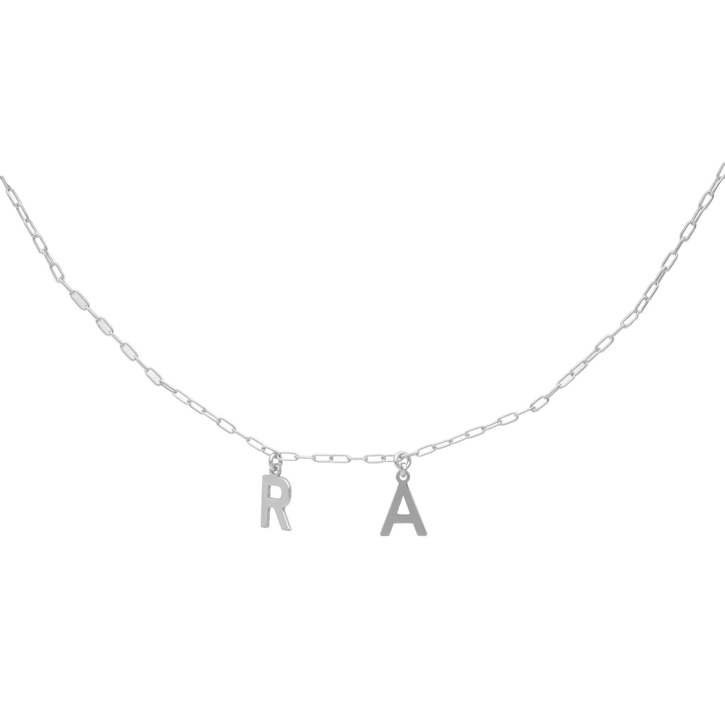 Collar personalizado de 2 letras en Plata