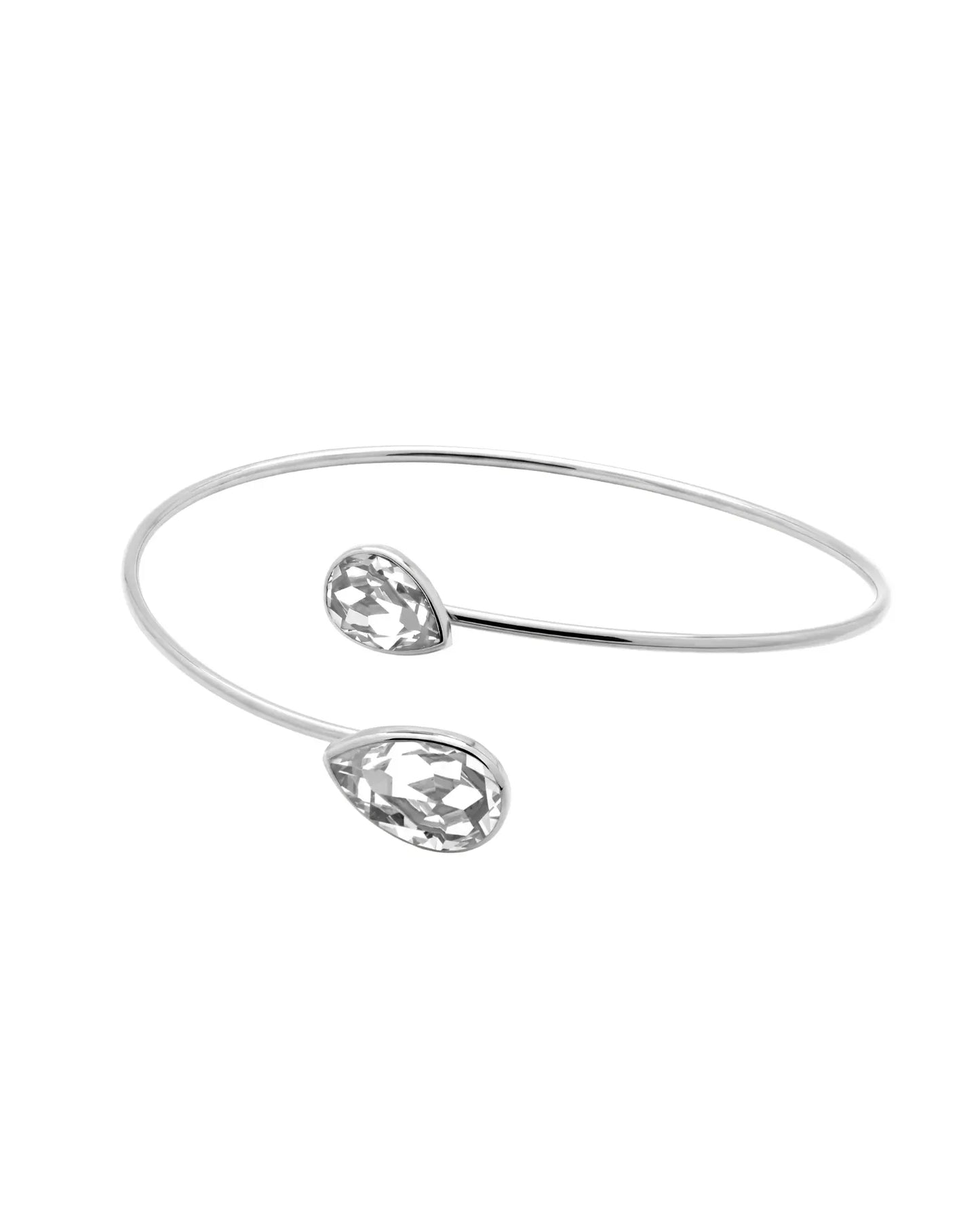 Brazalete Essential lágrima cristal en Plata baño rodio