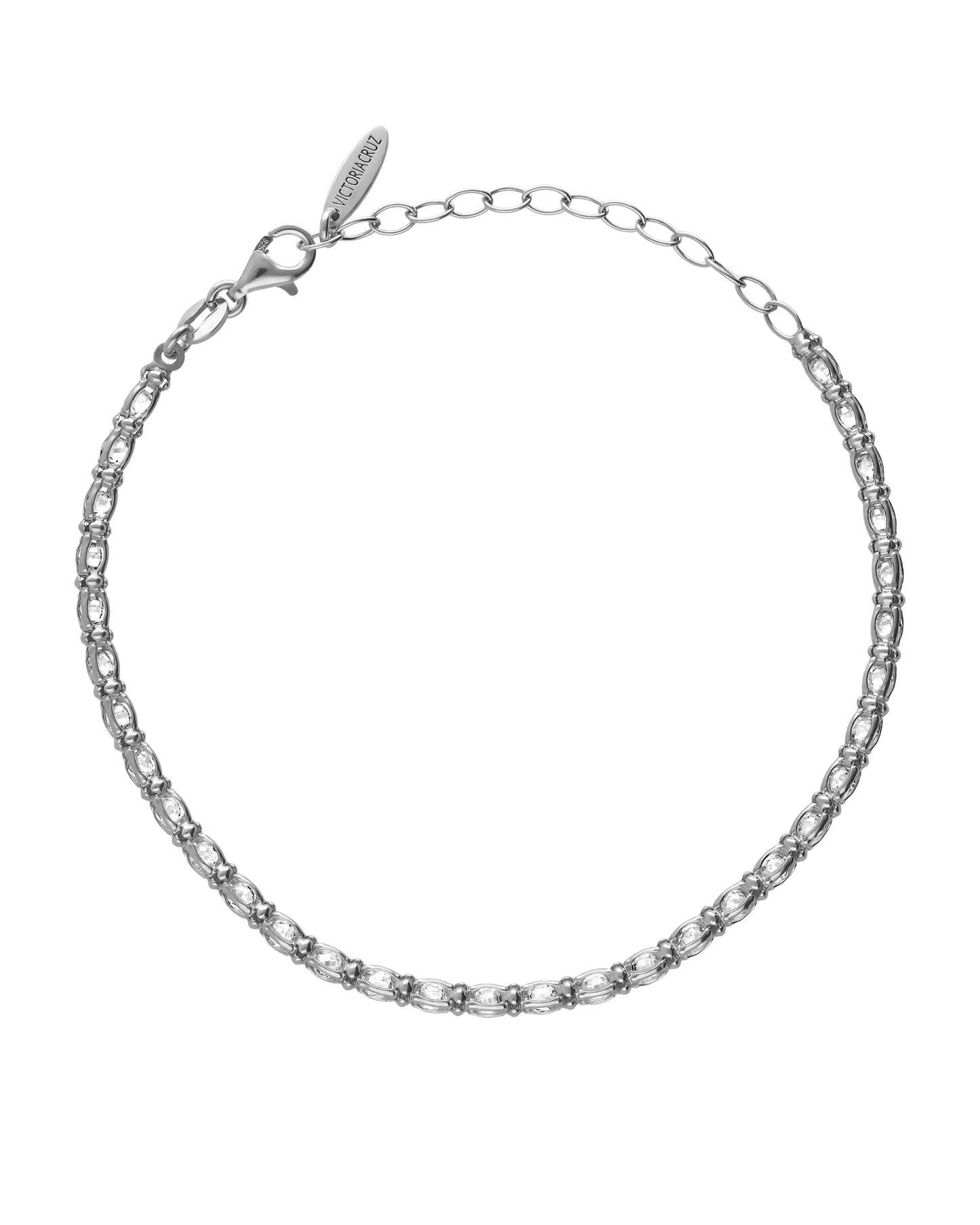 Pulsera Origami con cristal blanco en Plata