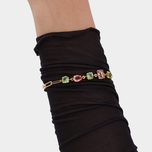 Pulsera Bay cristal multicolor en Plata