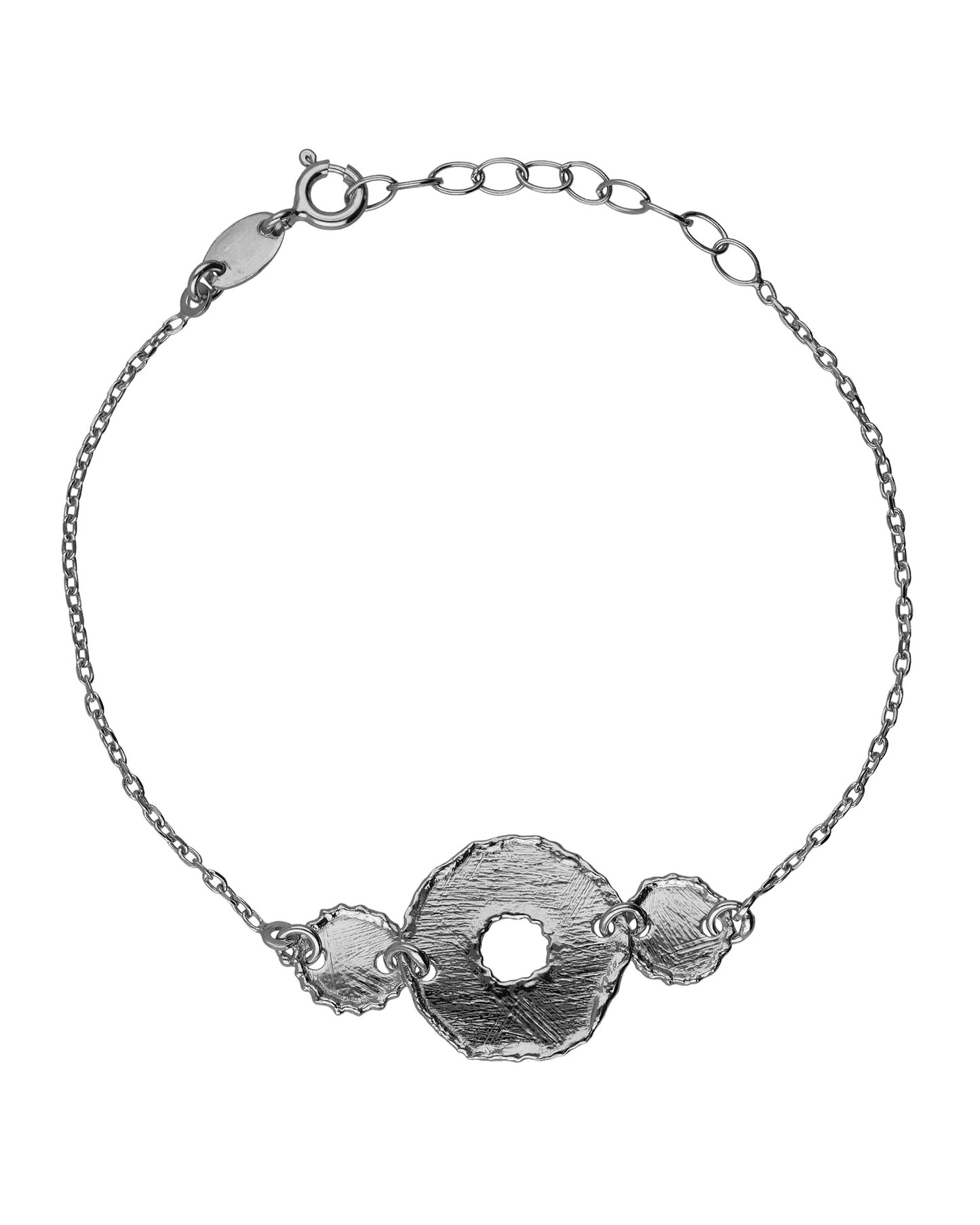 Pulsera textura círculo Alaska en Plata