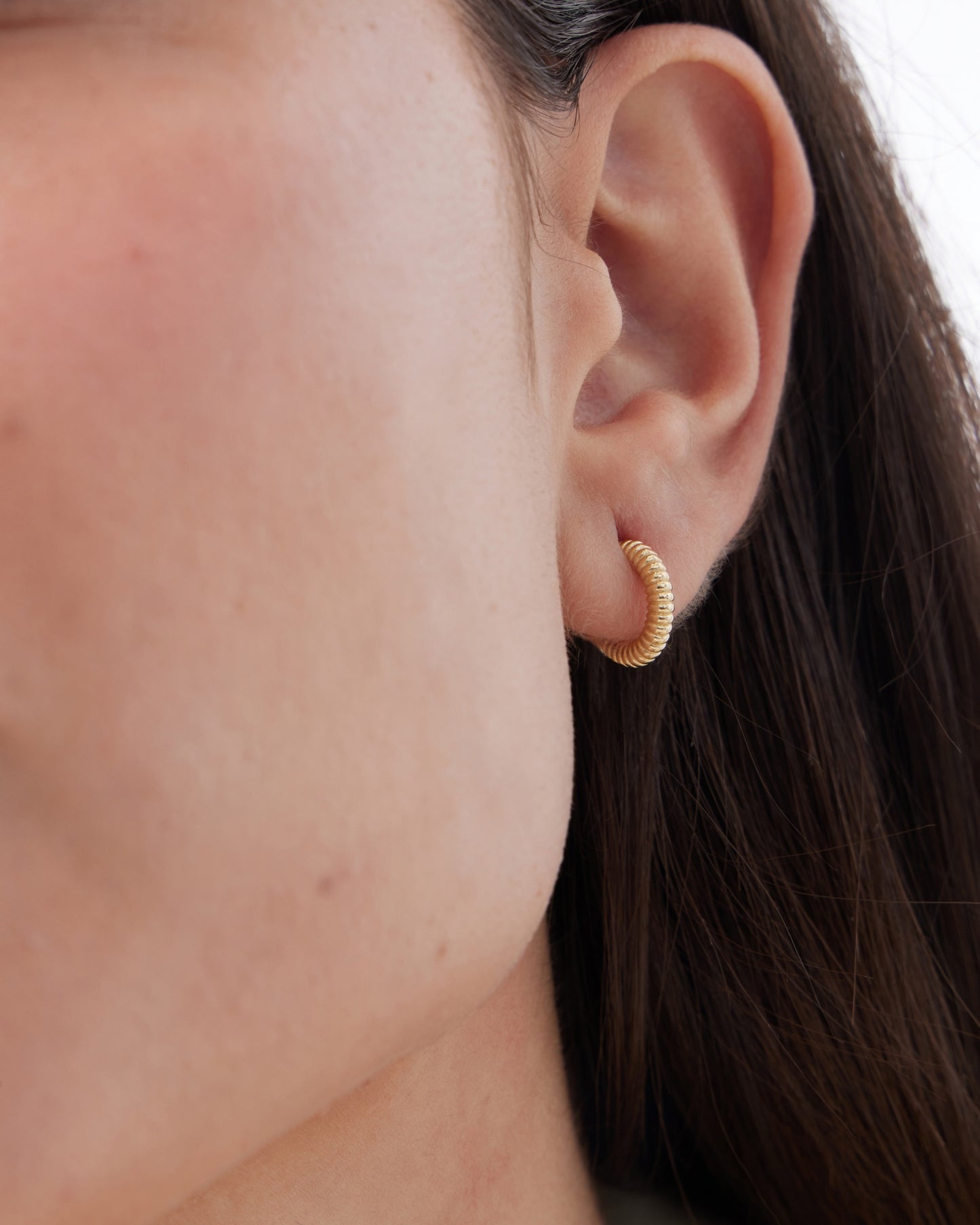 Pendientes aro Solene círculo textura en Plata baño Oro