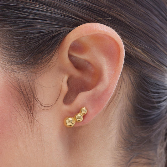 Pendientes botón Copenhagen esfera en Plata