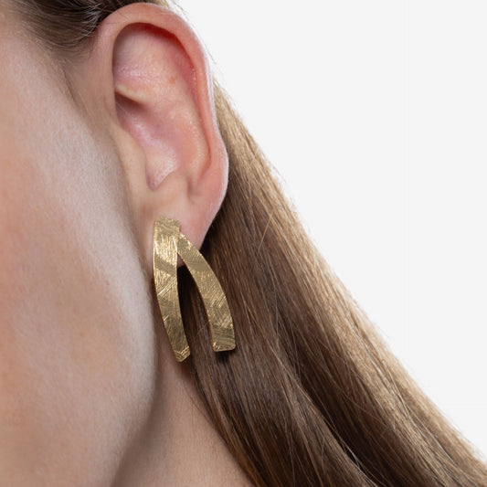Pendientes largos Noise textura en Plata