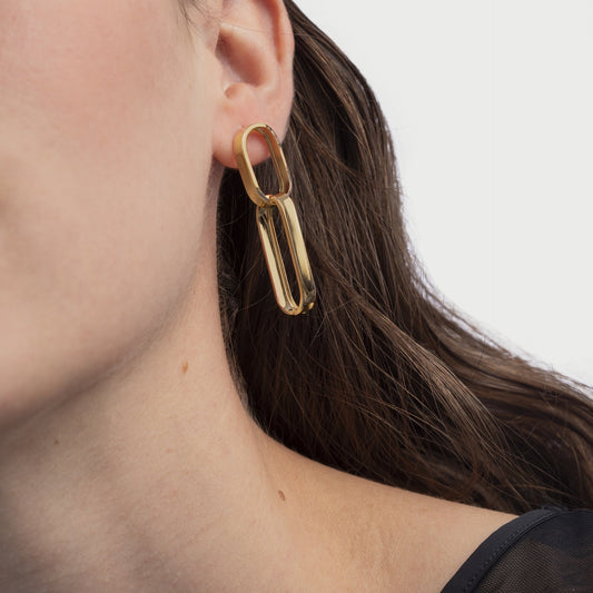 Pendientes largos Capture en Plata