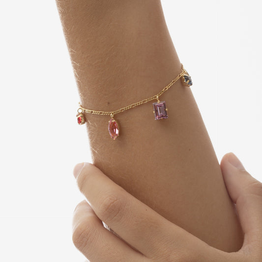 Pulsera Passion cristales multicolor en Plata baño Oro