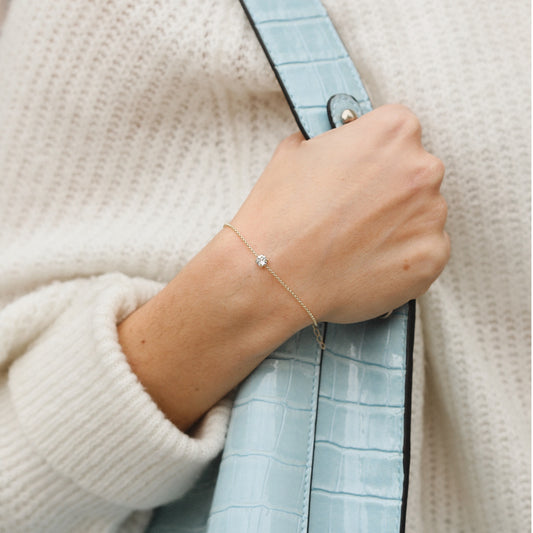 Pulsera Celine cristal en Plata baño Oro