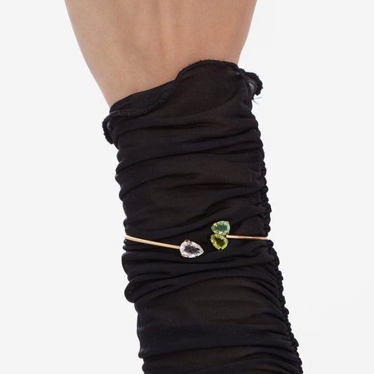 Brazalete Glory lágrima cristal en Plata baño Oro