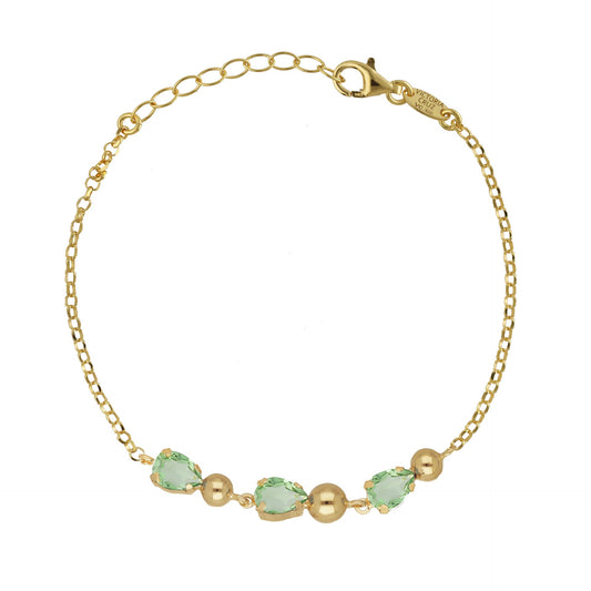 Pulsera esfera Buongiorno con cristal en Plata baño Oro