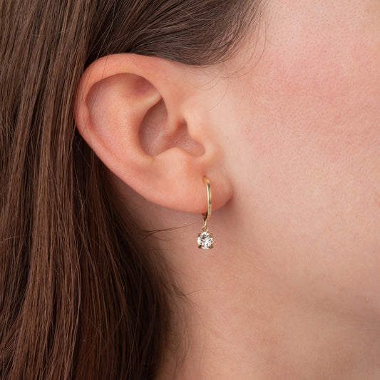 Pendientes aro Dakota cristal blanco en Plata
