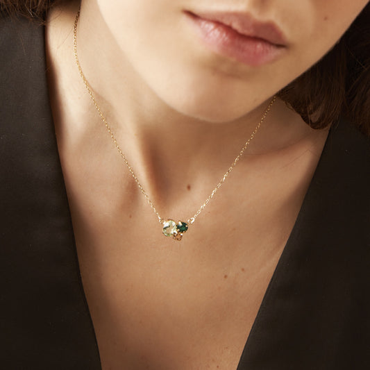 Collar corto Alexandra cristal en Plata baño Oro