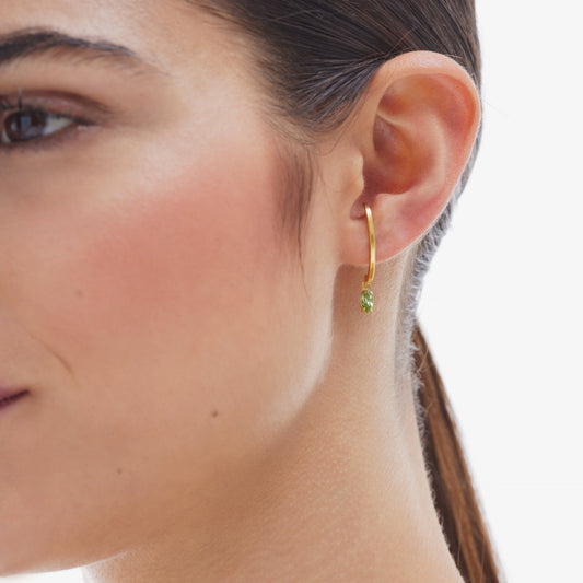 Lobe Cuff Paris cristal en Plata baño Oro