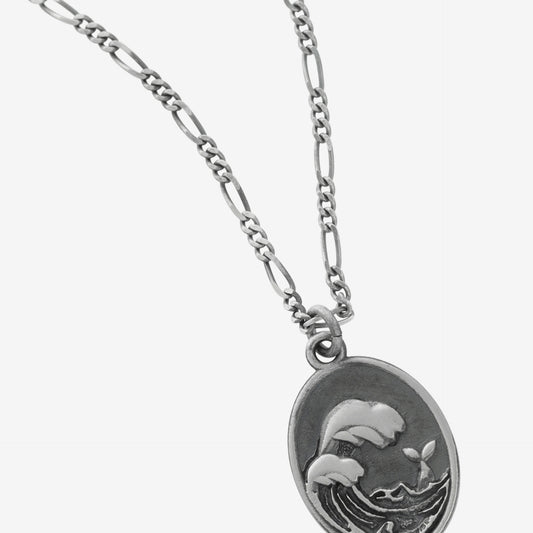 Collar largo Ares en Plata baño rodio