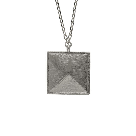 Collar corto textura cuadrado Good Morning en Plata