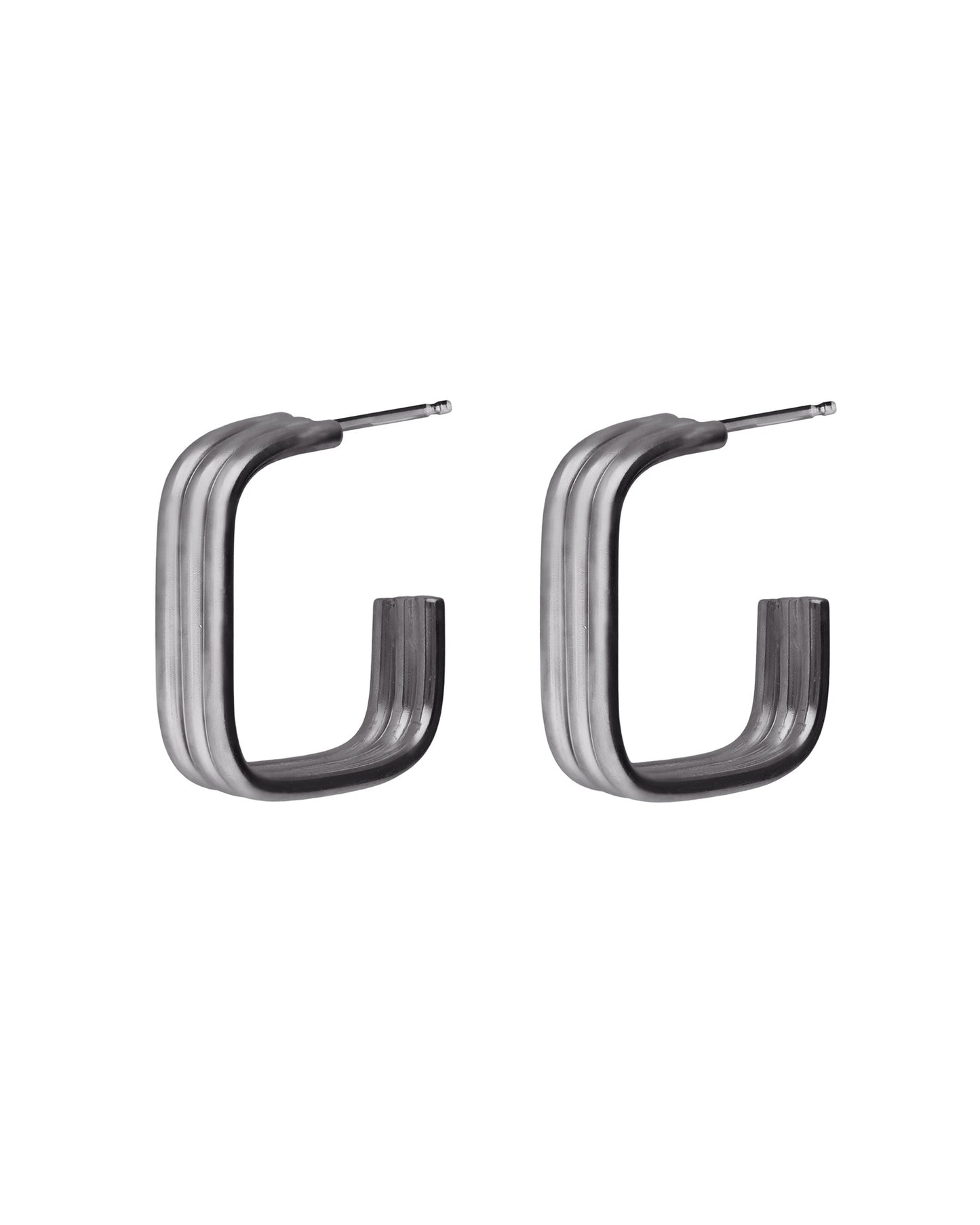 Pendientes aro cuadrado Nivola en Plata