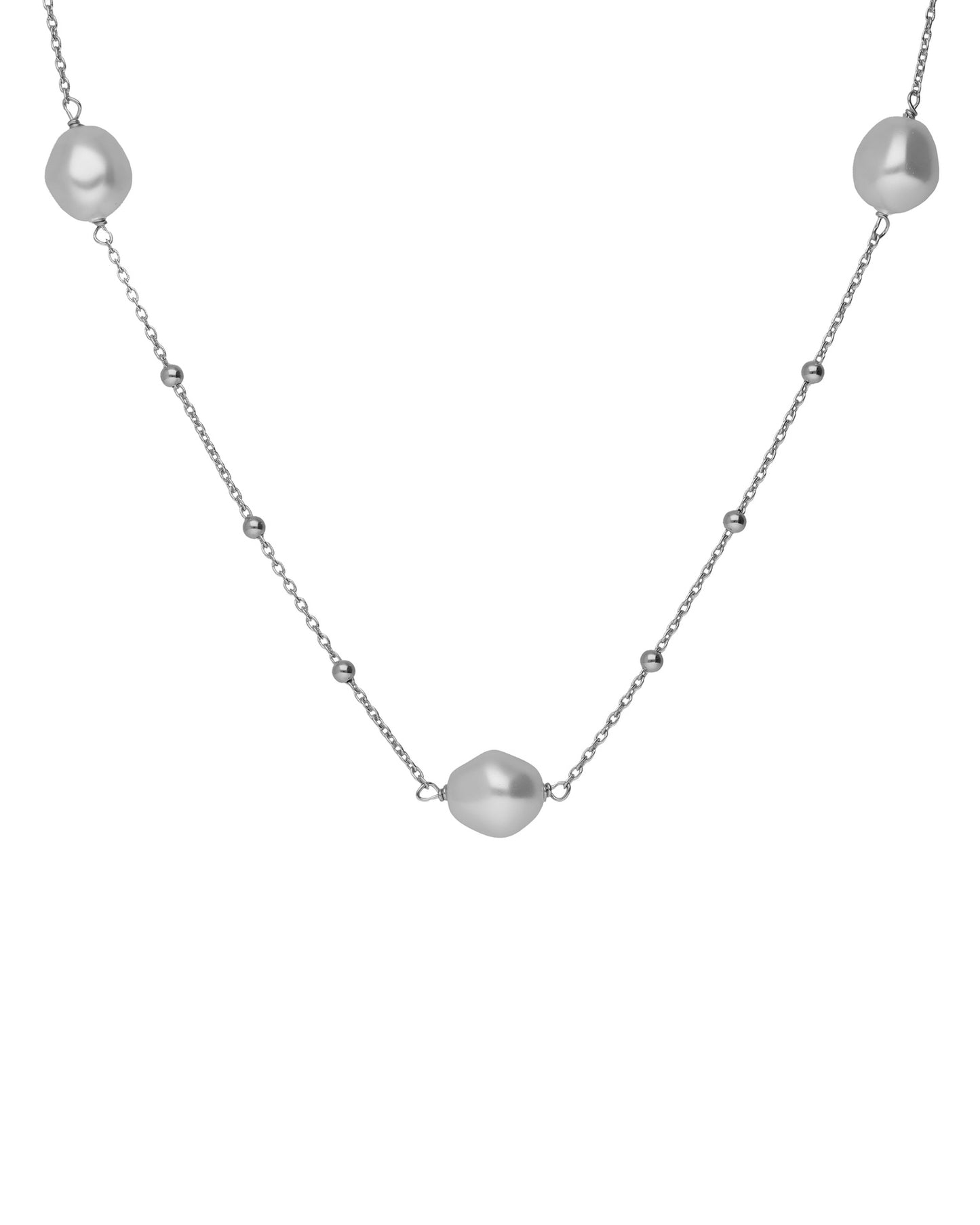 Collar largo 65cm Sera con perla barroca en Plata
