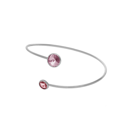 Brazalete Basic cristal 7 y 9 en Plata baño rodio