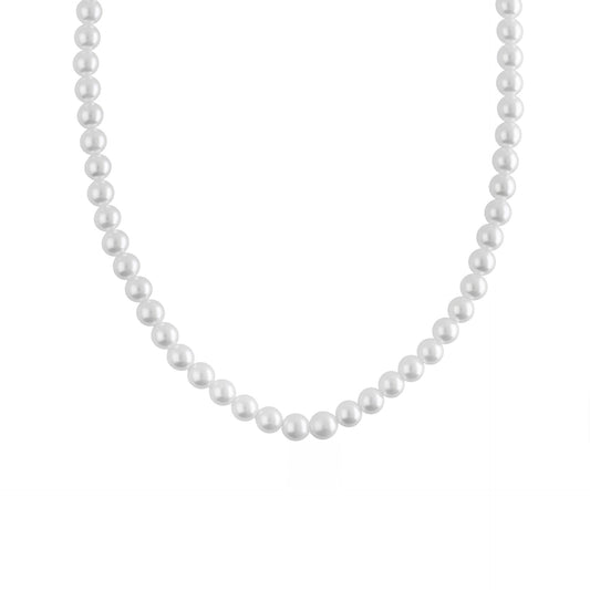Collar corto Aurore perla en Plata
