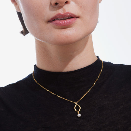 Collar largo Radiance perla en Plata