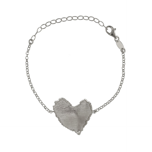 Pulsera textura corazón irregular El Gesto en Plata