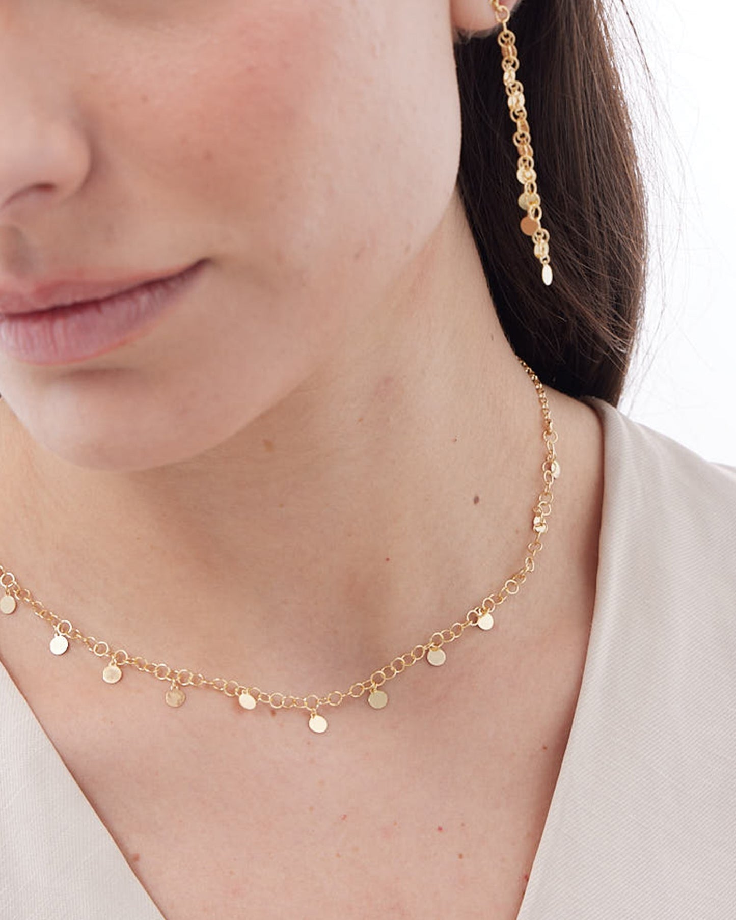 Collar corto Muse mini círculo en Plata