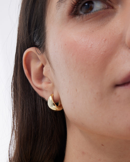 Pendientes aro click Solene en Plata baño Oro