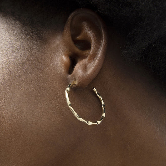 Pendientes aro Arlene textura 30mm en Plata