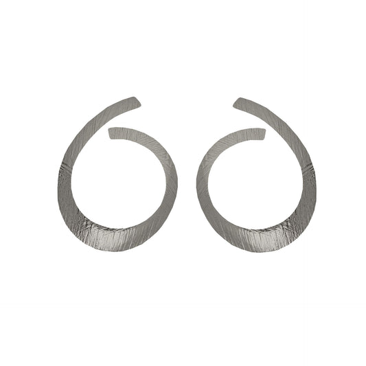 Pendientes cortos textura espiral Good Morning en Plata