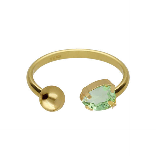 Anillo ajustable esfera Buongiorno con cristal en Plata baño Oro
