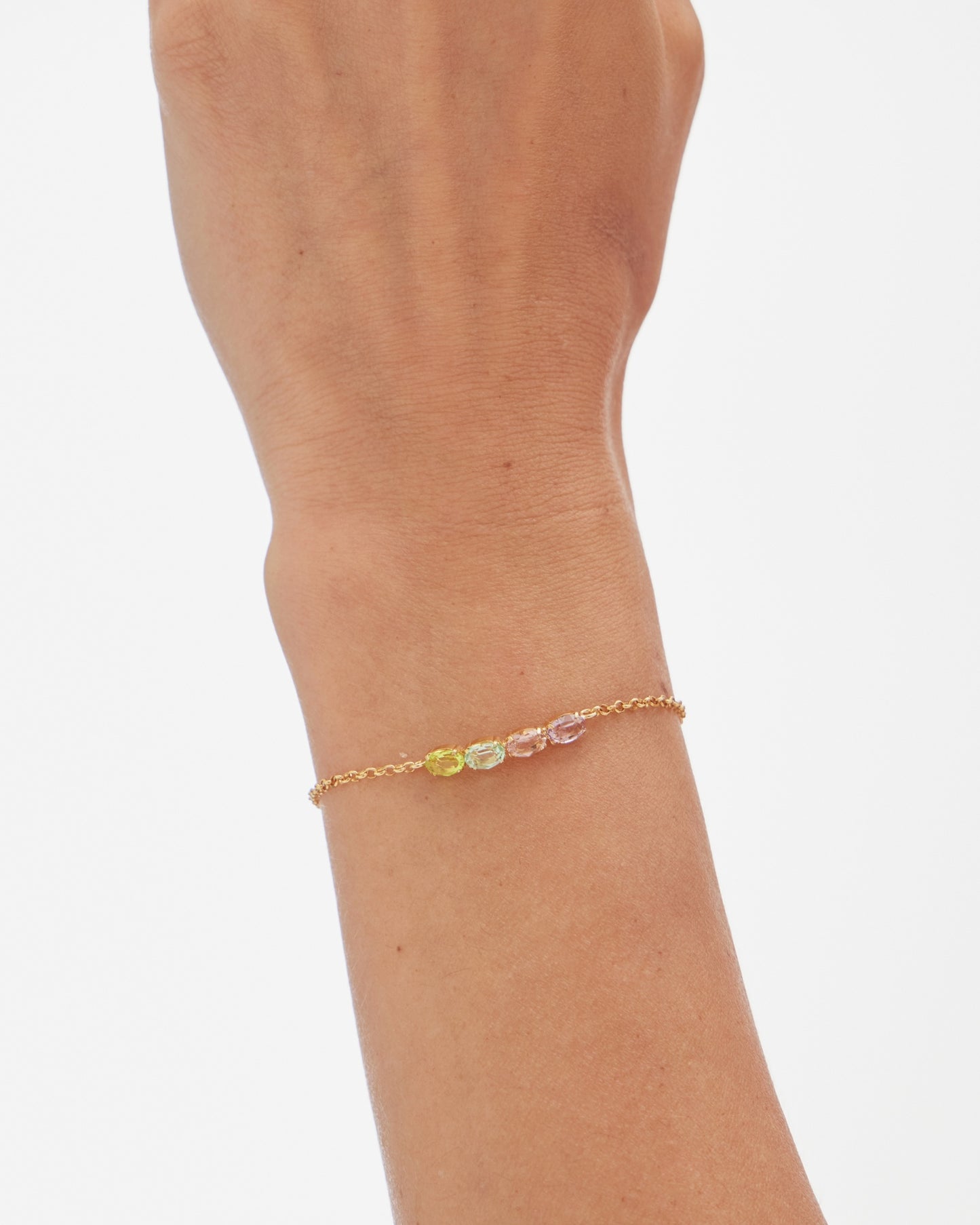 Pulsera Amalfi con cristal multicolor en Plata baño Oro