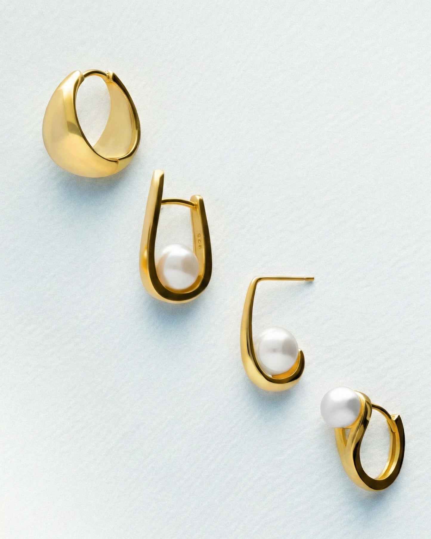 Pendientes aro click Solene en Plata baño Oro