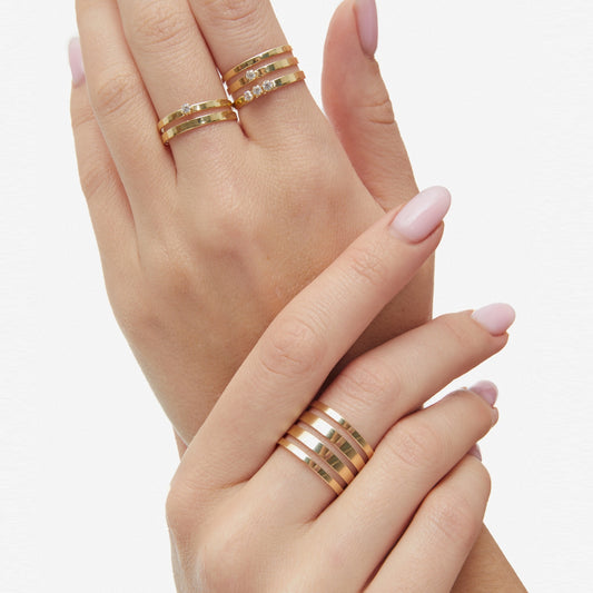 Anillo ajustable Briseida cristal blanco en Plata