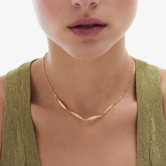 Collar corto Lisbon hoja en Plata