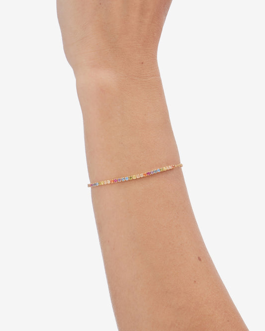 Pulsera Riviera con cristales riviere multicolor en Plata