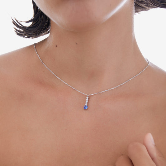 Collar corto Shine cristales riviere en Plata baño rodio