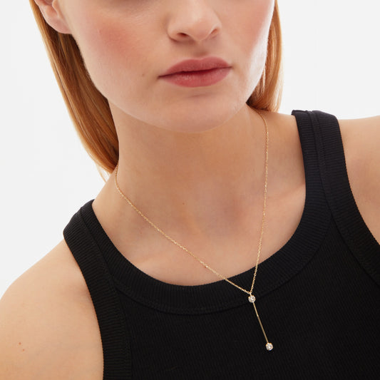 Collar corto Minimal cristal blanco en Plata