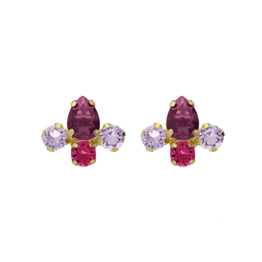 Pendientes botón Illume lágrima en Plata baño Oro