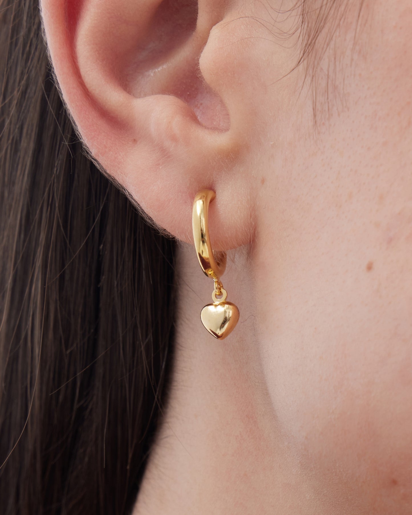 Pendientes aro Muá corazón en plata