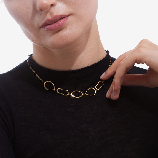 Collar corto Prisme en Plata baño Oro