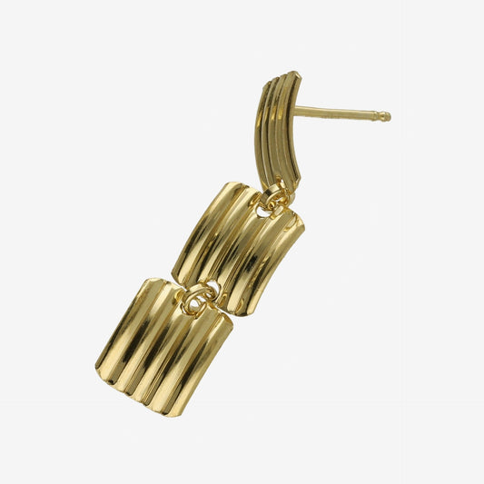 Pendientes largos Connect rectángulo en Plata