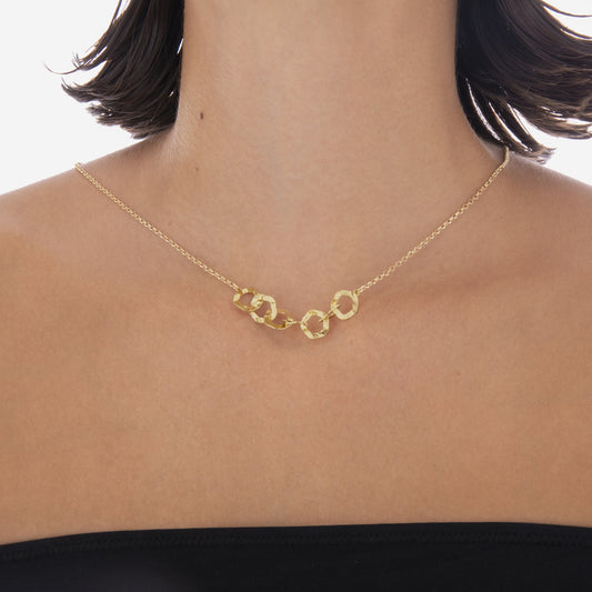 Collar corto Essence textura círculo en Plata