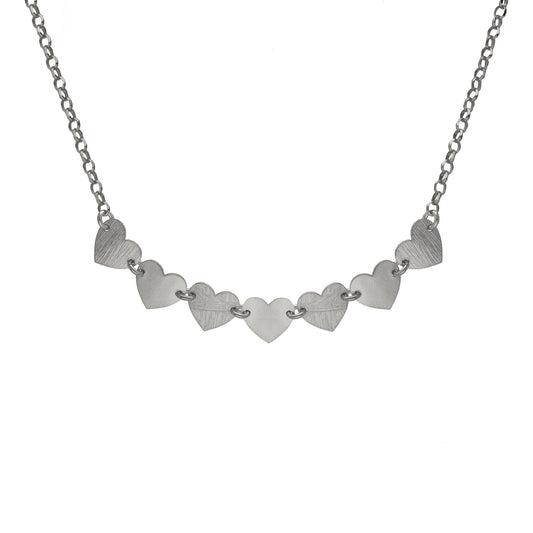 Collar corto textura corazón El Gesto en Plata