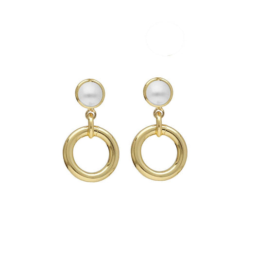 Pendientes cortos Zahara círculo per en Plata