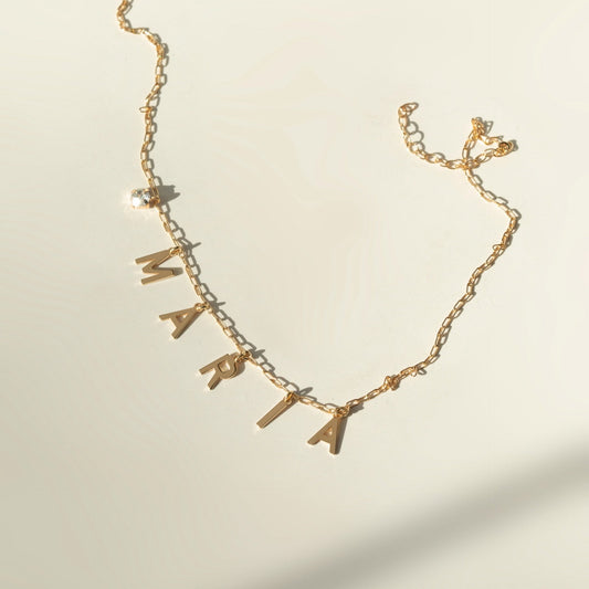 Collar personalizado de 5 letras en Plata